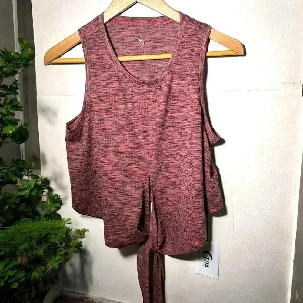 NWT ZYIA HEATHERED  CHERRY TANK TOP S